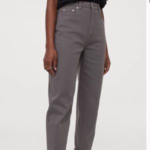 H&M dark gray mom jeans